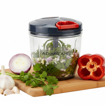 ADIMILAN Manual Hand Pull String Vegetable Chopper for Kitchen