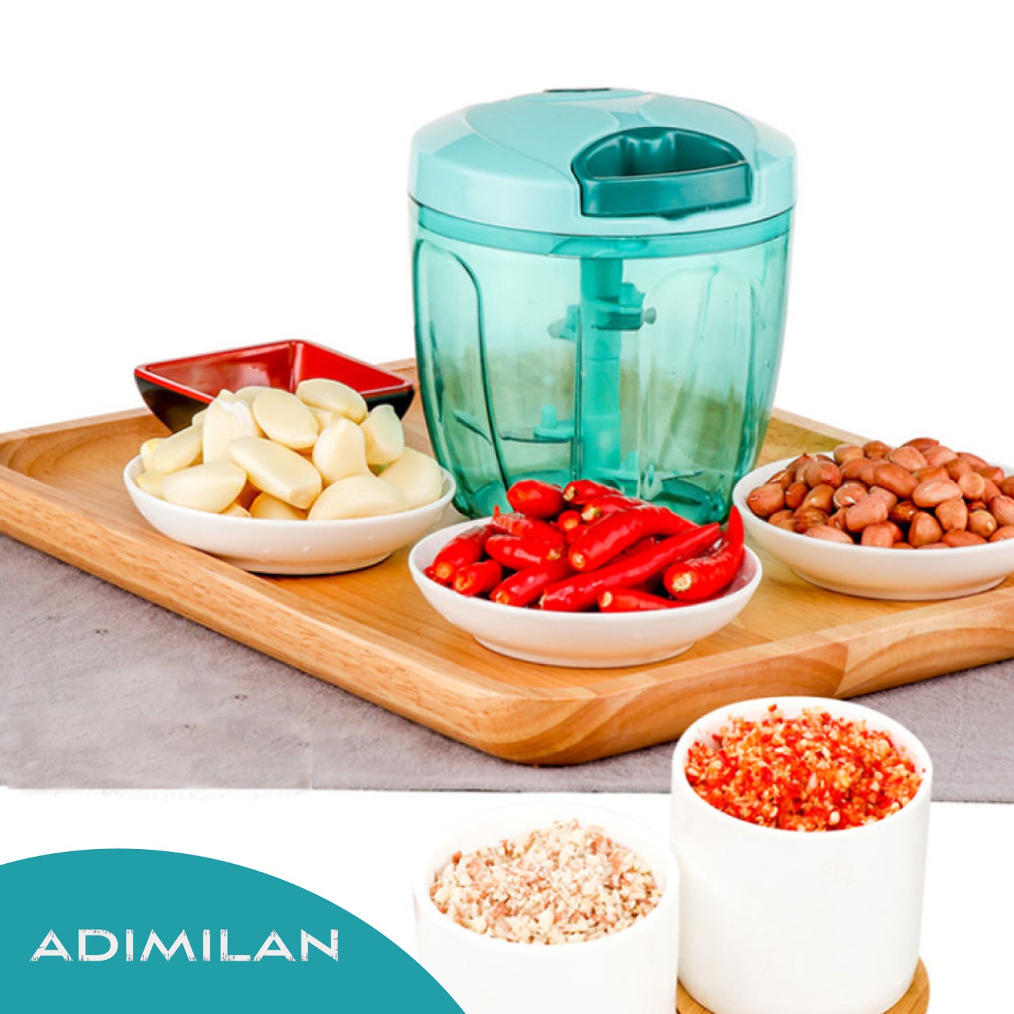 ADIMILAN Manual Hand Pull String Vegetable Chopper for Kitchen