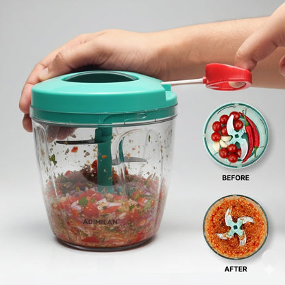 ADIMILAN Manual Hand Pull String Vegetable Chopper for Kitchen